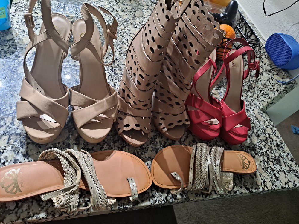 ***ALL SHOES MUST GO** BEST OFFERS WILL ACCEPT***Shoes Wedges HEELS And Boots Size 8-9