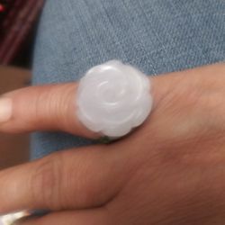 Jade. flower Ring 