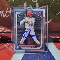 Bowman Chrome Baseball Cards Christian Moore Angels Autographs