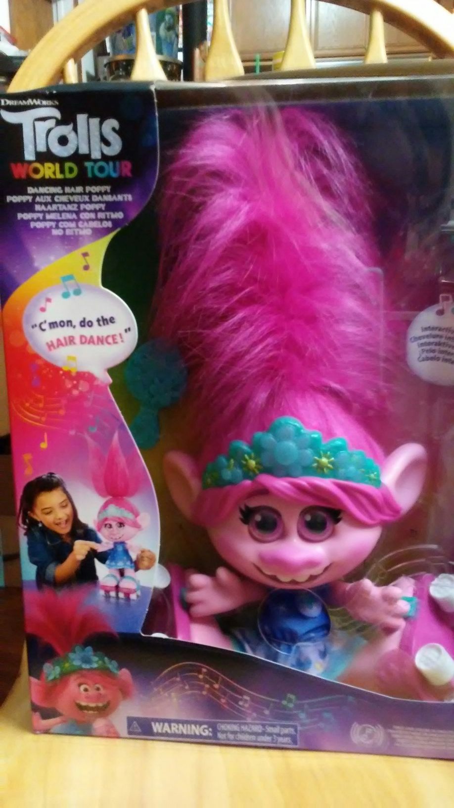 NEW. Trolls world tour Dancing hair poppy