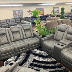 Power Reclining Sofa And Love Seat In Stock For Immediate Delivery 