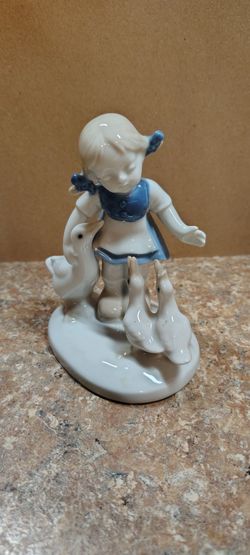 "Girl with Geese" Porcelain Figurine