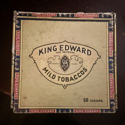 Antique King Edward Tip Cigarillo Box c.1907–1916 Swisher FDA Era Tobacciana