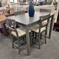 Grey Woodedn 5pc Table Set New In The Box