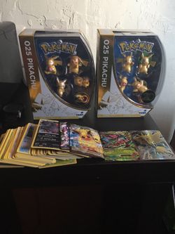 Pokémon cards and pikachu toys