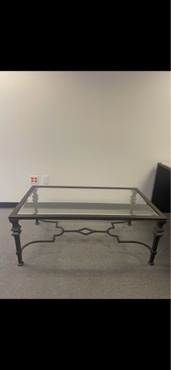 Glass Top Metal Coffee Table