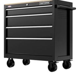 New CRAFTSMAN 37-in L x 36.5-in H 4 -Drawers Rolling Black Wood Portable Work Bench