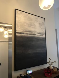 Crate And Barrel Gray Horizon Painting Artwork
