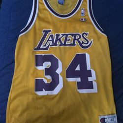 Authentic 1996 Shaq LA Lakers Champion Jersey Medium 