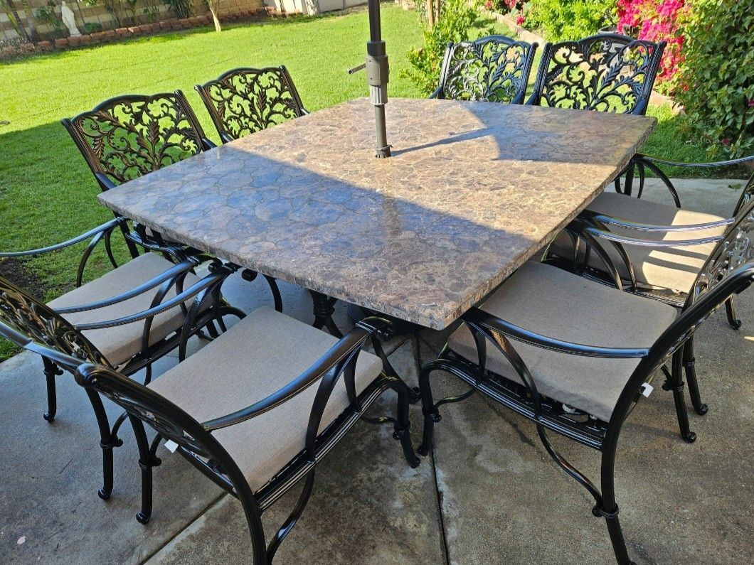 Sumbrella Patio Dining Set 11pc+Cushions/Outdoor Furniture/outdoor Dining Set/Cash On
