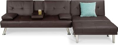 Faux Leather Upholstery 3-Piece Modular Modern Living Room Sofa Sectional Furniture Set