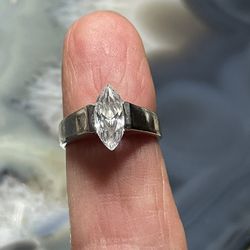 Sterling Silver Marquise Cut Ring