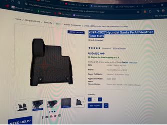 2024-2027 Hyundai Santa Fe Factory All Weather Mats