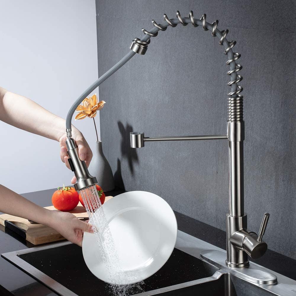 Stainless Steel Pull Out Kitchen Sink Faucet Single Handle