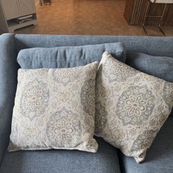 Beige blue Pillows 