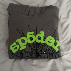 Grey and Green Spider Hoodie