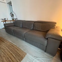 FREE DELIVERY RECLINER LEATHER COUCH SOFA COLOR GRAY 