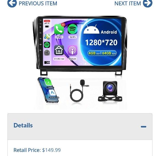 SJ8840: 4G64G for Toyota Tundra 3 Toyota Sequoia 9 Android Car Stereo Radio Carplay Rimoody 101 Inch Touch Screen Android Auto Mirror Li