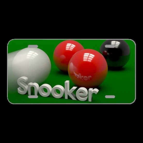 License Plate Novelty Car Front Snooker Sport Balls 3D Blender