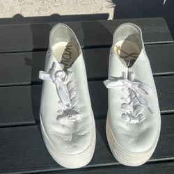 Sam Edelman “PIPPY” White Leather Shoes