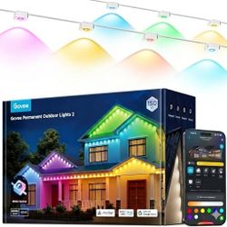 White Govee Permanent Outdoor Lights 2 150ft RGBIC Outdoor Lights 108 LED Lights IP67 Waterproof 100 Modes Retails $539