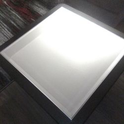 Black And Glass Living Room Table And End Table (2pieces