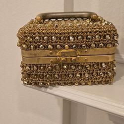 Vintage Beaded Gold Ornate Purse. Made in Italy