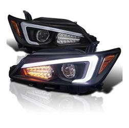 SPEC-D TUNING Black Projector Headlights W/LED Signal & LED Strip For 2011-2013 Scion tC