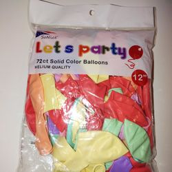 Solid Colors Balloons Bag 72pcs