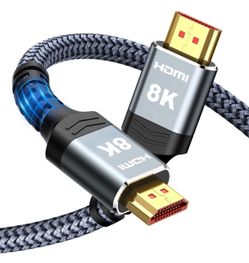 8K@60 HDMI Cable 10FT/3M, 48Gbps 2.1 High Speed HDMI Braided Nylon 4K120 144Hz RTX 3090 eARC HDR10 4:4:4 HDCP 2.2&2.3 Compatible for PS5, PS4, UHD TV