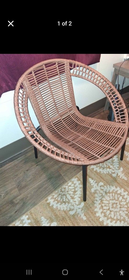 Rattan & Metal Wicker Chair 