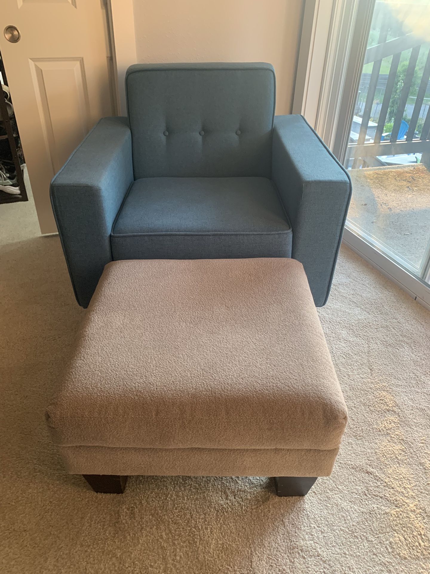 MCM Side Chair With Hassock