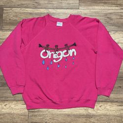 Vintage 90s Oregon Pullover Hanes 50/50 Crewneck Pullover Sweatshirt Womens L