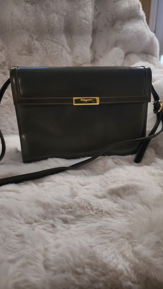Ferragamo Brown Shoulder/Crossbody Bag