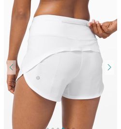 Lululemon Run Speed Up Short 4" Lined Shorts Size 4 White LIKE NEW