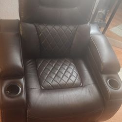 Recliner Dark Brown Leather 