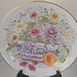 Rare ZINNIAS IN A SUGAR BOWL DAVIS CARROLL HUTSCHENREUTHER Germany 9 3/4" PLATE ( Each $5