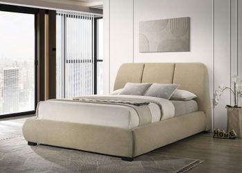 ONLY $499  Queen Platform Upholstered Bed brown 