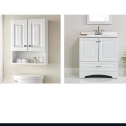 Glacier Bay Lancaster 21 in. White Storage Cabinet 