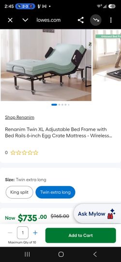 Drive Twin XL Adjustable Bed Frame with Mattress