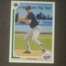 1991 Upper Deck Scott Leius Minnesota Twins #35 Baseball Card Vintage Collectible Sports MLB
