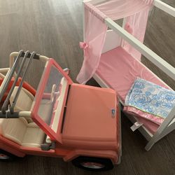 American Doll Bed And Jeep 