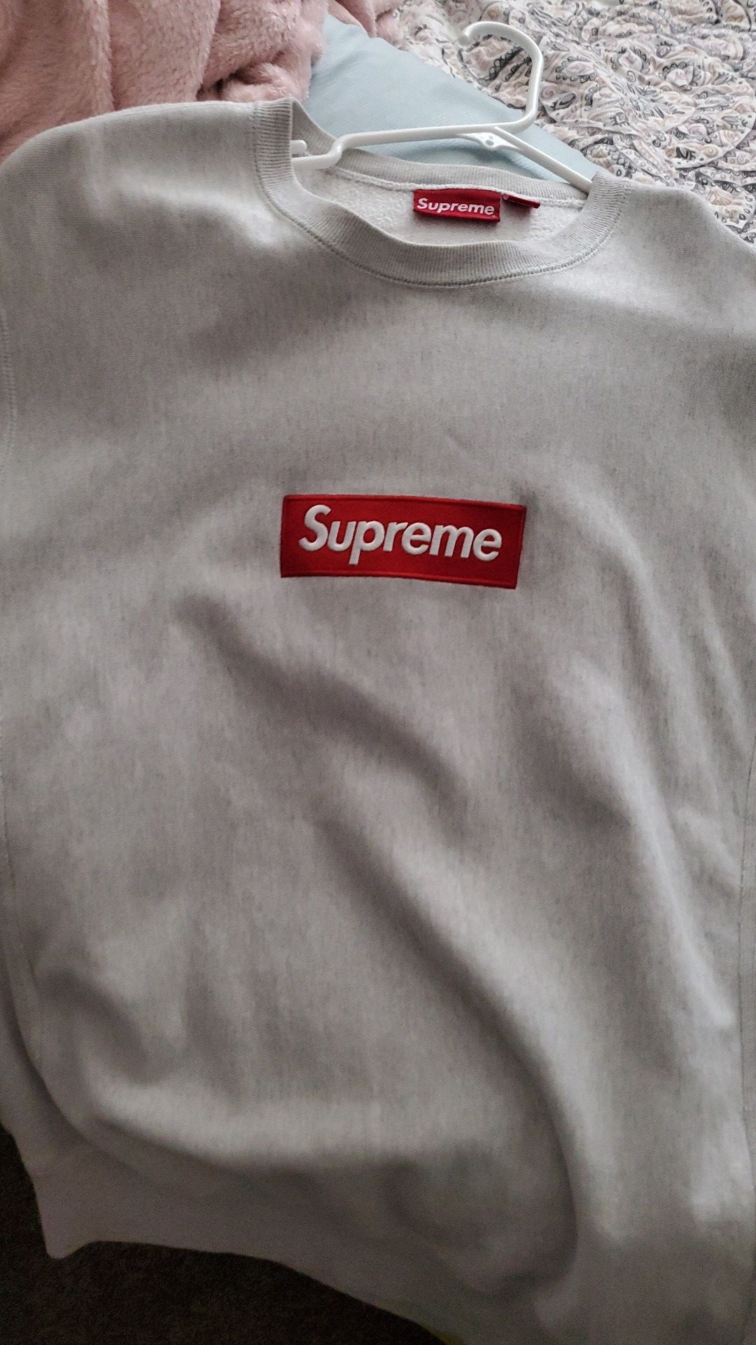 Fw15 heather grey box logo supreme lrg