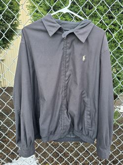Vintage Polo Ralph Lauren Bi-Swing Jacket Mens Xl Black Full Zip Windbreaker
