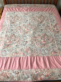 Queen/Full Size Duvet Cover, Curtains & Rod