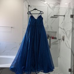 Blue Sparkly Prom Dress w/ Pockets – Worn Once