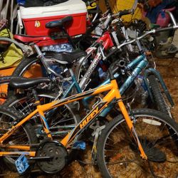 3 mountain bikes