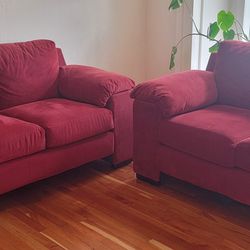 Red sofa+ loveseat