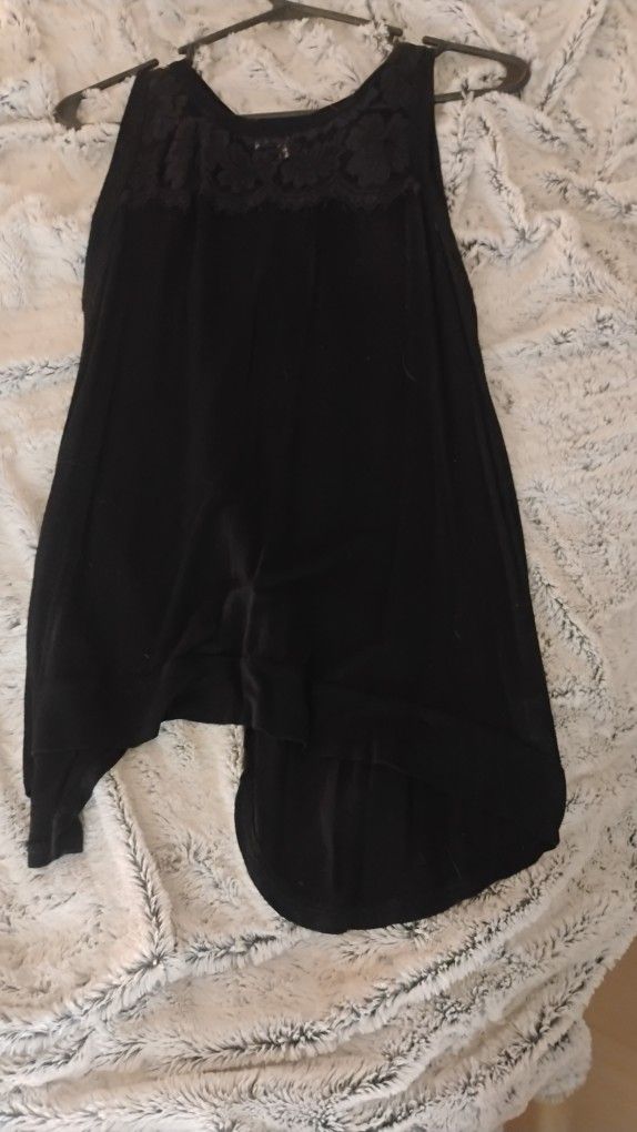 Woman's Black Shear Open Back Top