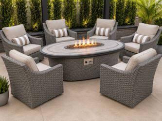 Brand new patio set Fire pit propane